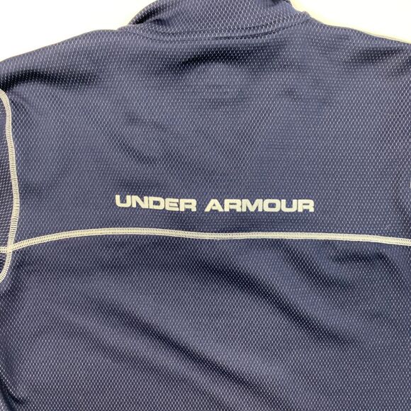 Under Armour ColdGear Sweatshirt Mens M Medium Navy Quarter Zip Outdoor Training - Picture 8 of 13